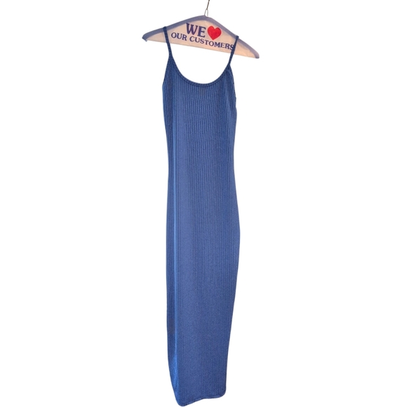 NWT Royal Blue Sleeveless Ribbed Dress - Picture 3 of 4